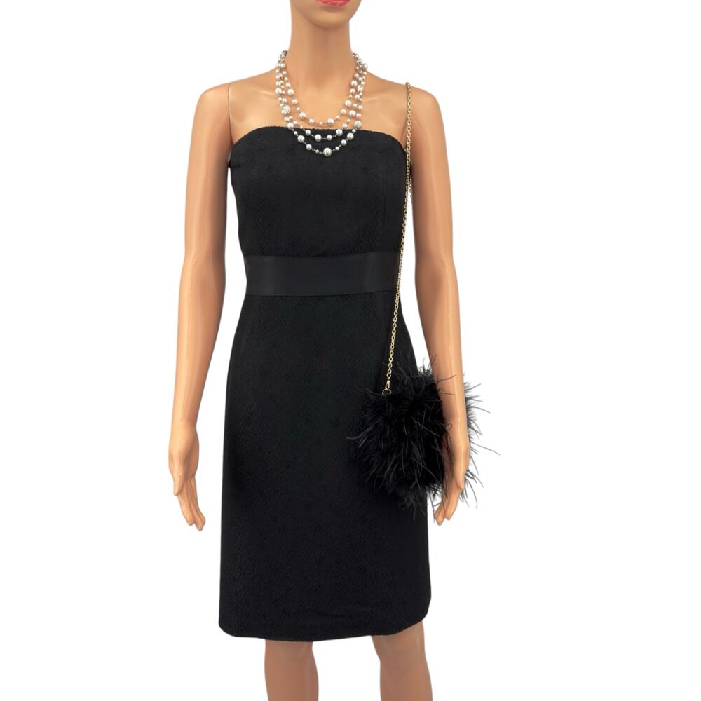 Ann Taylor Petites Black Strapless Wool Blend Jacquard Dress Size 10P - Picture 14 of 14